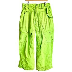 Vintage Oakley Snowboarding Cargo Neon Green Pants Size Large